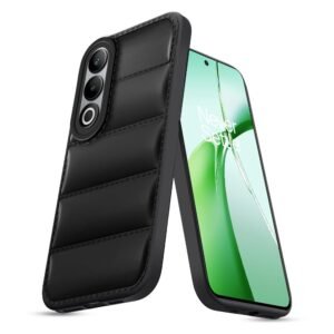 KARWAN® Puffer Edition Silicone Case Cover for Oneplus Nord CE4 5G | Scratch Resistance Mobile Cover, Camera Protection Case Compatible with Black