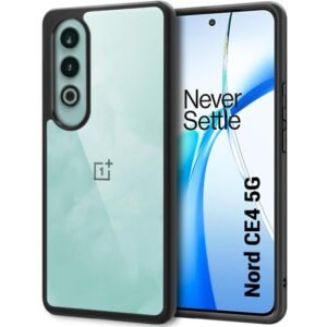 TheGiftKart Hybrid Shockproof Back Cover Case for OnePlus Nord CE 4 5G | 360° Protection | Hard Back Cover Case for OnePlus Nord CE4 5G (PC & TPU, Transparent Clear Back, Black Sides)
