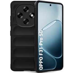 TheGiftKart Liquid Silicon Back Cover Case for Oppo F31 Pro 5G | Shockproof Military Grade Protection | Micro-Fibre Cloth On Inner Side | Anti-Slip Grip Back Cover Case for Oppo F31 Pro (TPU, Black)