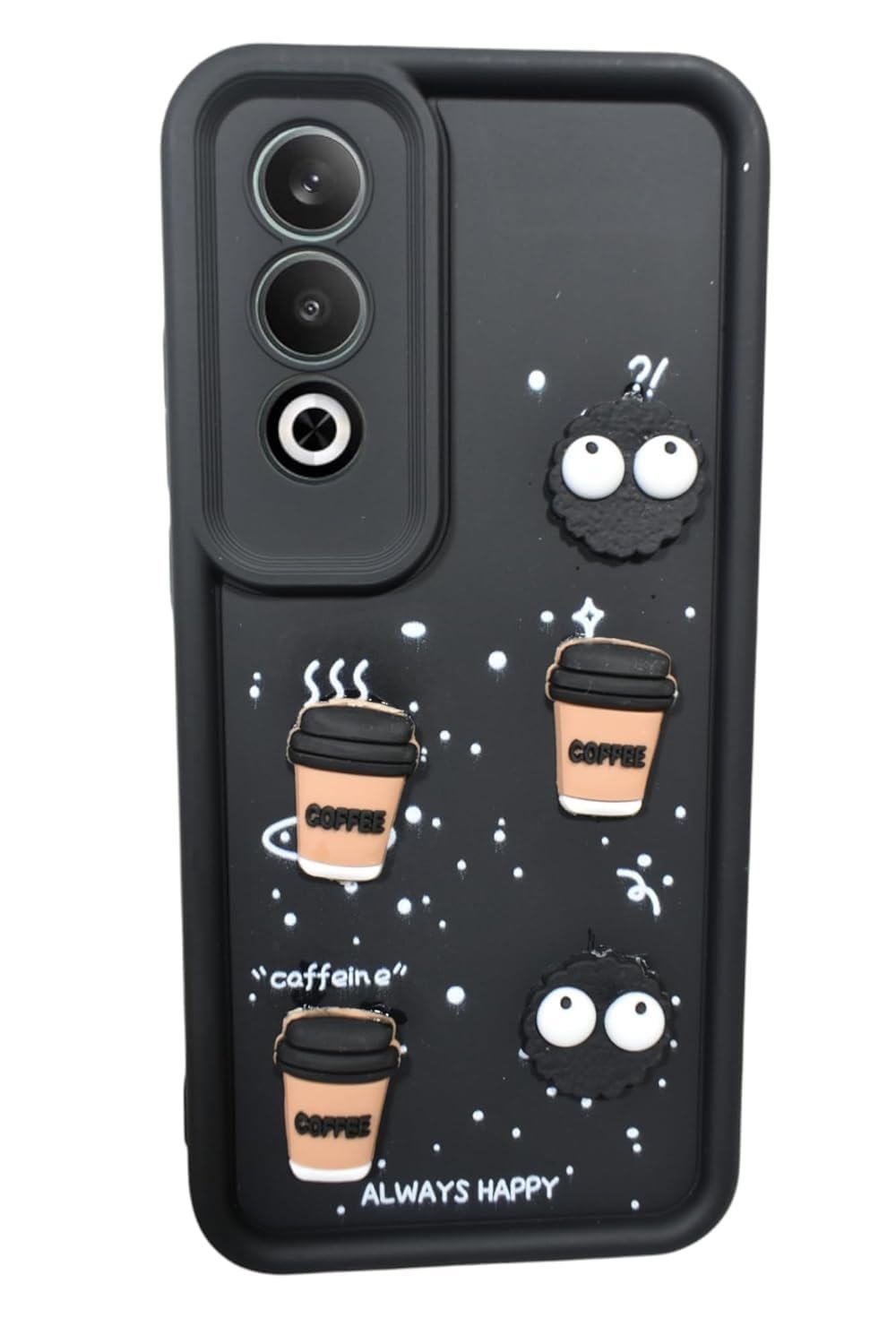 amazon basics Back Case Cover Compatible for OnePlus Nord CE4 Lite 5G | Cute Fun Cartoon 3D Ball | Coffee Silicone Case | Camera Protection | Body Protection | Shock Proof | Color Black | Pack of 1 |