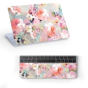 Floral D7 Top+Wrist Pad Vinyl Laptop Skin/Sticker/Cover for 15 to 15.6 Inches Laptops Laminated-Removable-HD Quality Compatible for Hp-Dell-Sony-Lenovo-Asus etc.(15x10 Inches)