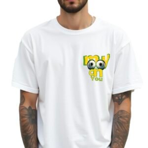 Men’s Oversized French Cotton Round Neck custom-01 Graphic Print