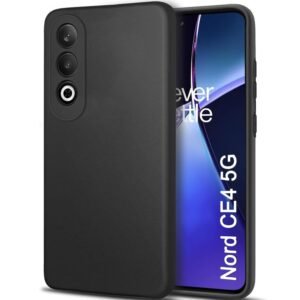 TheGiftKart Sleek Back Cover Case for OnePlus Nord CE 4 5G | Slim Fit Protective Design | Ultra Matte Finish | Camera Protection Bump | Soft Silicon Back Case for OnePlus Nord CE4 5G (Silicone, Black)