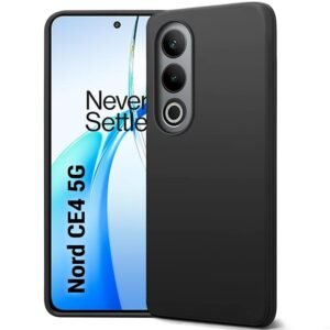 TheGiftKart Liquid Silicone Back Cover Case for OnePlus Nord CE 4 5G | Soft Micro-Fibre Lining Inside | Camera Protection Bump | Shockproof Back Cover Case for OnePlus Nord CE4 5G (Silicone, Black)