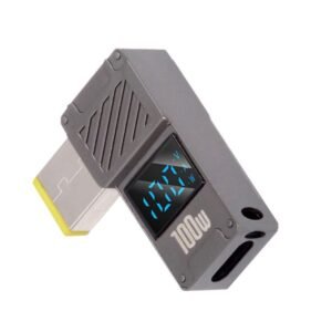 Tobo USB C To DC Adapter,USB C Female To DC 11.0X4.5Mm Barrel Jack Plug PD 100W Laptop Fast Charging Adapter With Wattage Display TD-1263CC, Grey