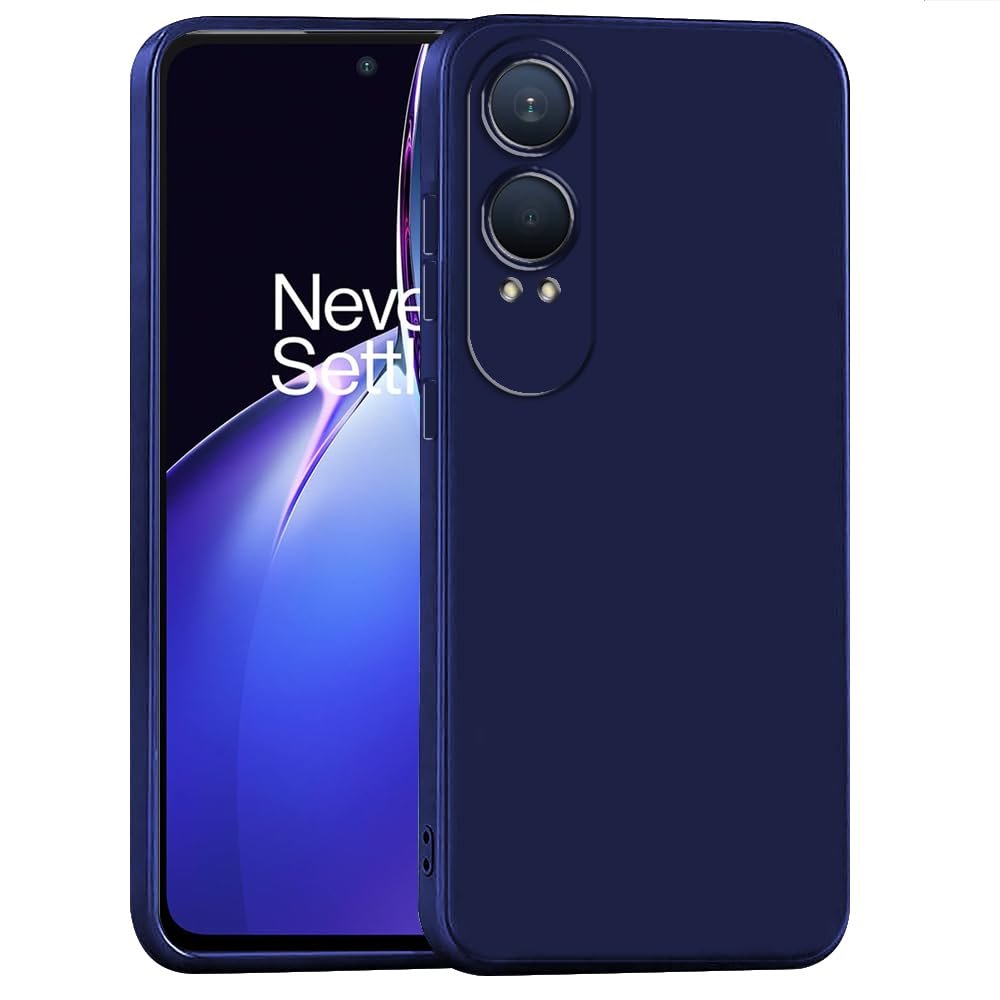 Amazon Brand - Solimo Mobile Cover for OnePlus Nord CE4 Lite 5G | Full Camera Protection | Premium Liquid Silicon Case | Flexible Bumper Case for OnePlus Nord CE4 Lite 5G (Dark Blue)