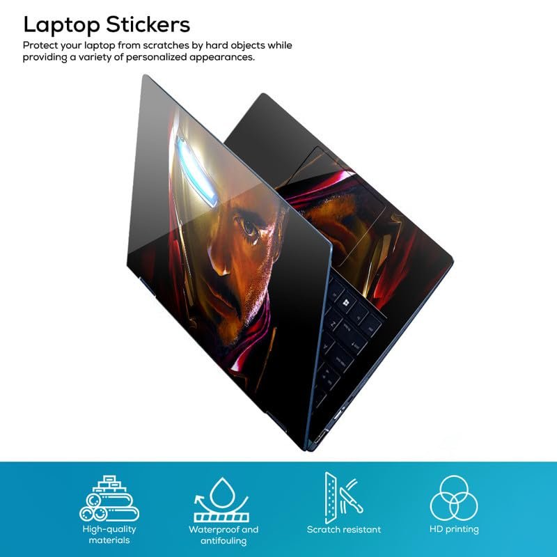 Iron Man D3 Full Body Vinyl Laptop Skin/Sticker/Cover Upto 15.6 Inches Laptops Laminated-Removable-HD Quality Compatible for Hp-Dell-Sony-Lenovo-Asus etc.(15x10 Inches) - Image 2