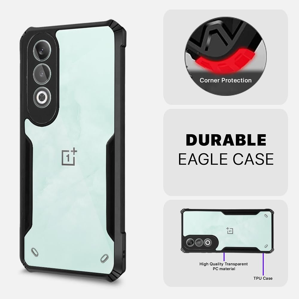 amazon basics Mobile Cover (Soft & Flexible Back Case with Cushioned Edges) for OnePlus Nord CE4 5G (Black) - Image 5