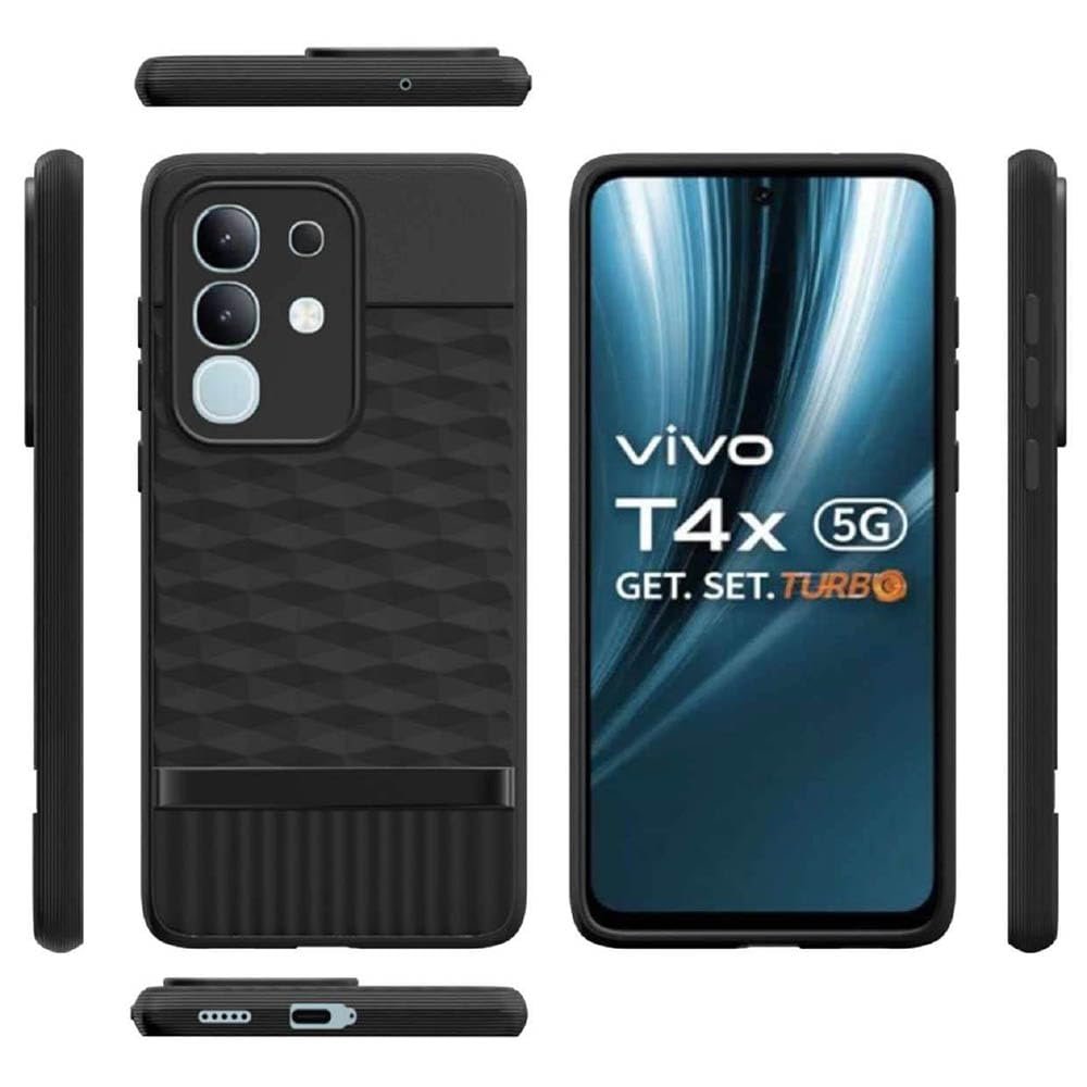 Amazon Basics Shockproof Case for Vivo T4x 5G / Y29 4G / Y31 Pro 5G / iQOO Z10x 5G | Full Camera Protection | TPU Flexible Back Cover for Vivo T4x 5G / Y29 4G / Y31 Pro 5G / iQOO Z10x 5G (Matte Black) - Image 3