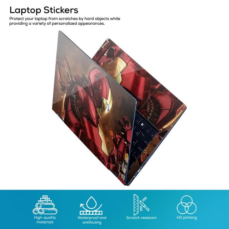 Ironman, Full Body Vinyl Laptop Skin/Sticker/Cover Upto 15.6 Inches Laptops Laminated-Removable-HD Quality Compatible for Hp-Dell-Sony-Lenovo-Asus etc.(15x10 Inches) - Image 2