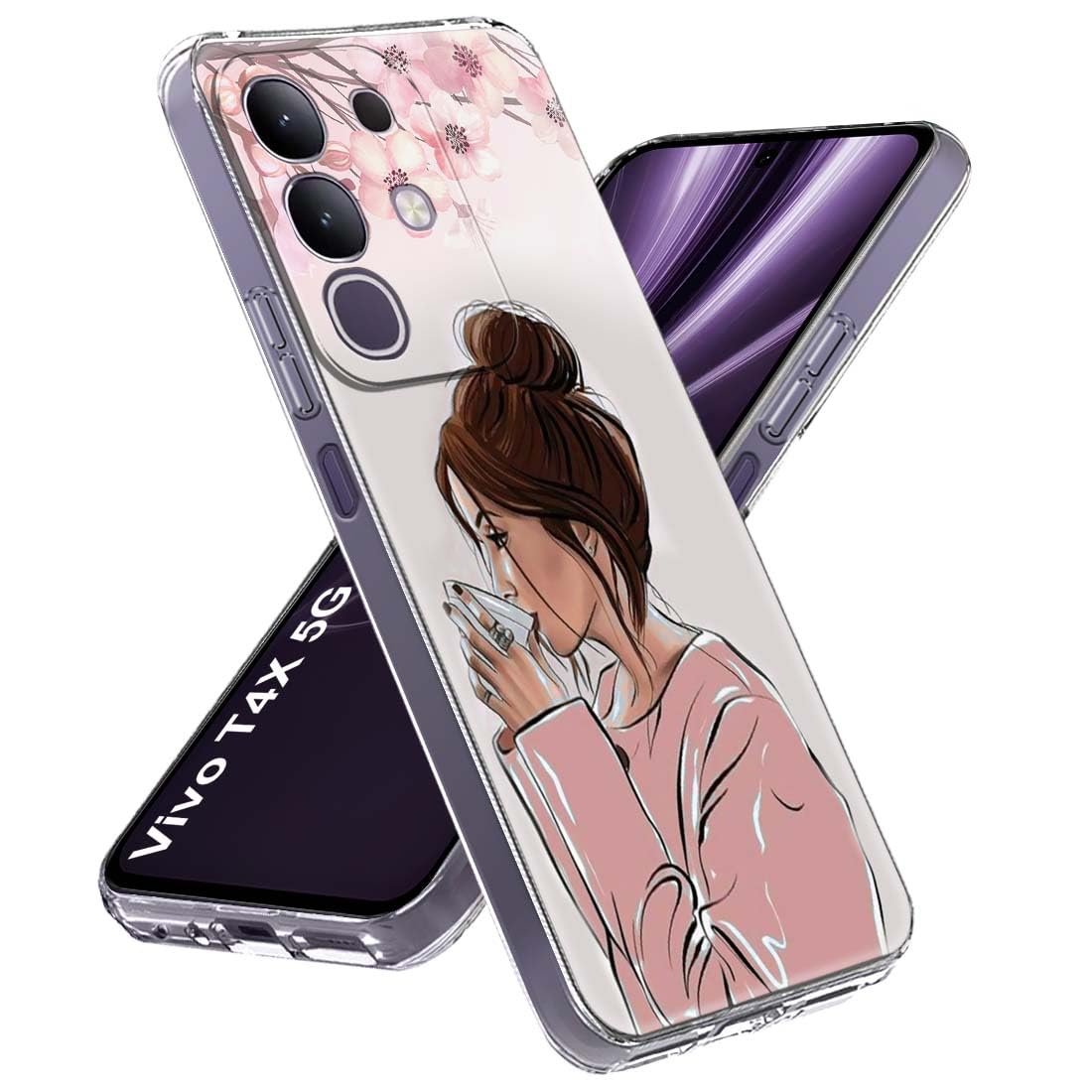 Fashionury Designer Soft Back Cover Case Compatible for Vivo T4x 5G, Printed,Transparent,Flexible, Silicon for Vivo T4x 5G -D0052 - Image 2