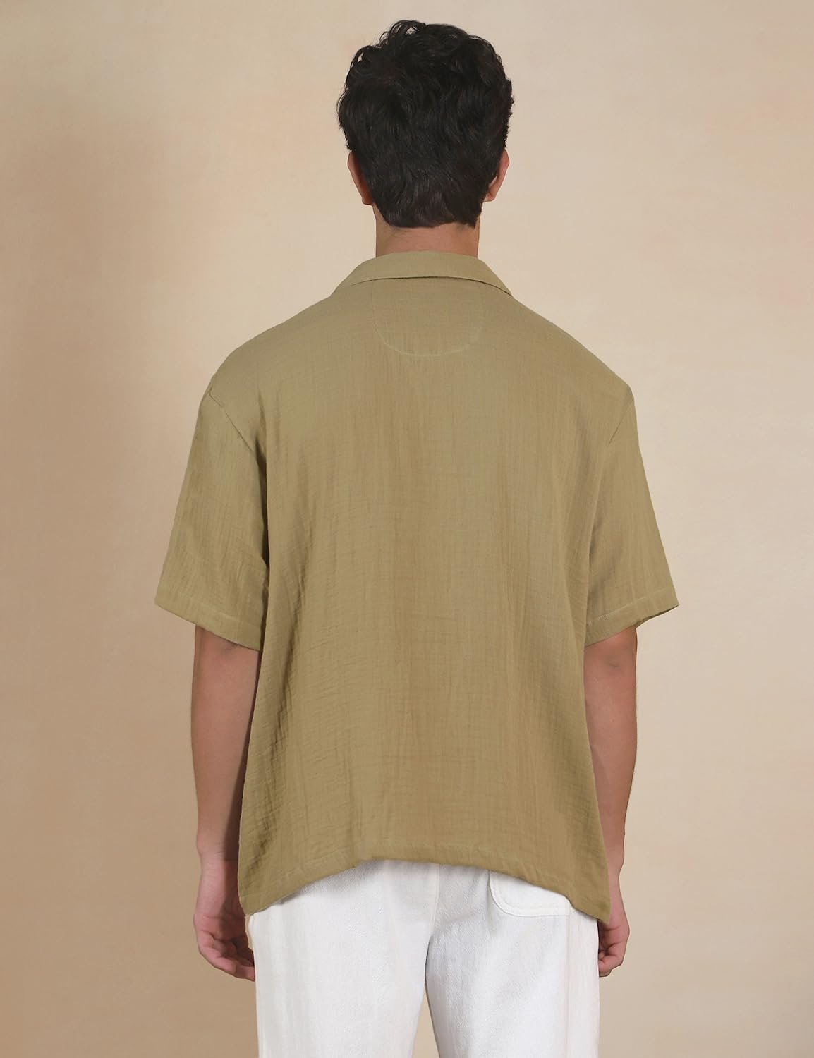 FYLTR Men's Half Sleeve Solid Shirt - 100% Cotton | Regular Fit | Camp Collar | Casual Shirts for Men - Image 4