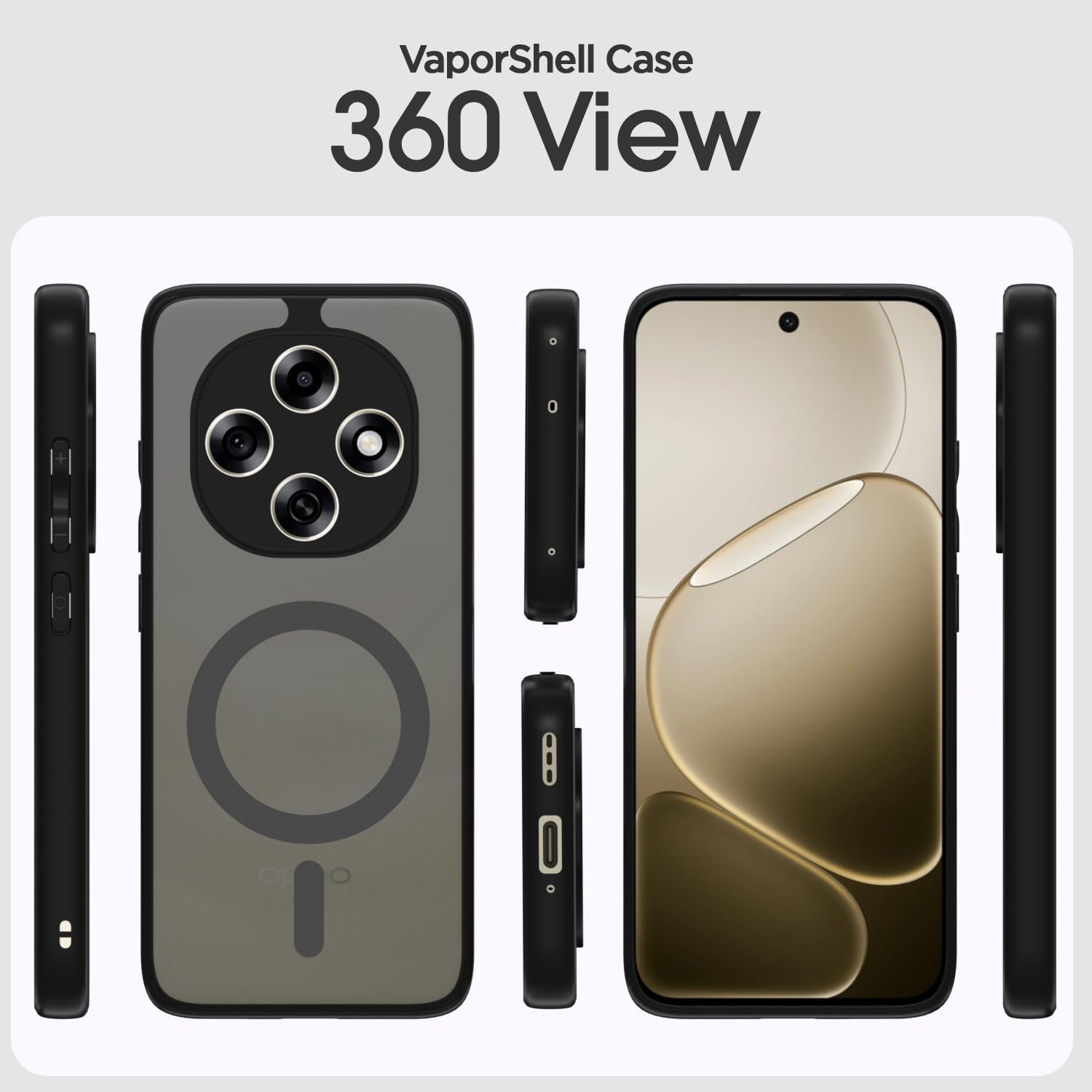 Pikkme Back Cover for Oppo F31 Pro 5G Compatible with Mag-Safe Smoke Back | Shockproof Design | Hard Transparent Back Case (Black Smoke Mag-Safe) - Image 2