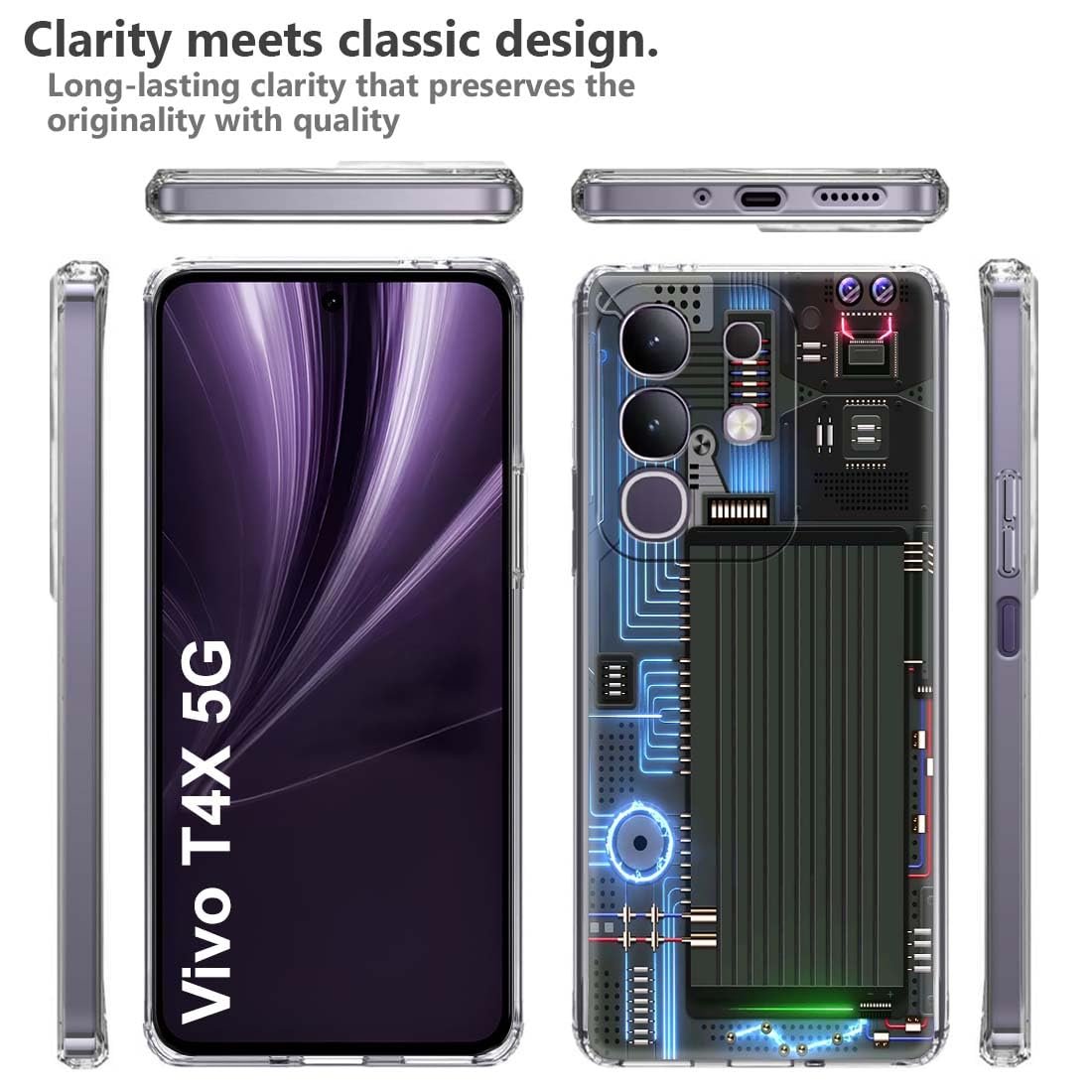 Fashionury Designer Soft Back Cover Case Compatible for Vivo T4x 5G, Printed,Transparent,Flexible, Silicon for Vivo T4x 5G -D1085 - Image 4