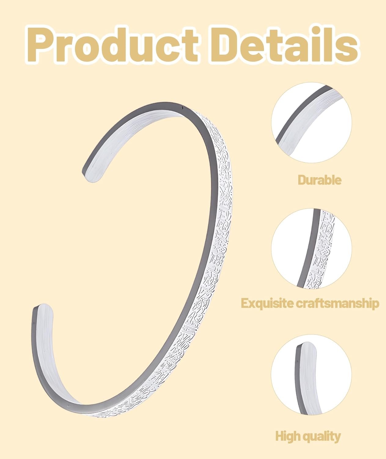 squishy Bracelet for Man,Black Rune Men Bracelet, Stylish Open Bangle for Men and Women,Adjustable Fit Design for Special Occasions and Religious Festivals - Image 2