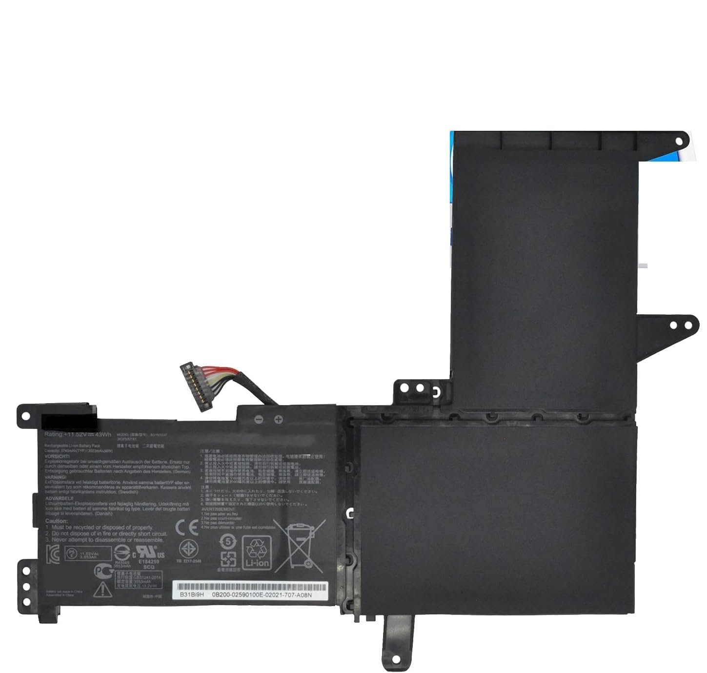 WISTAR B31N1637 C31N1637 42Wh Laptop Battery for Asus VivoBook S5100U X510 X510U X510UA X510UF X510UQ X510UR X510UN S15 S510 S510UQ S510UA S510UR S510UF S510UN F510U F510UR F510QA Serie