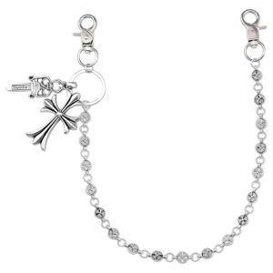 Waist Chain, Stylish Waist Chains for Men and Women, 45cm Silver Trouser Chain with Lobster Clasp, Punk Wallet Chains for Bikers and Motorcycle Riders, Perfect for Dating