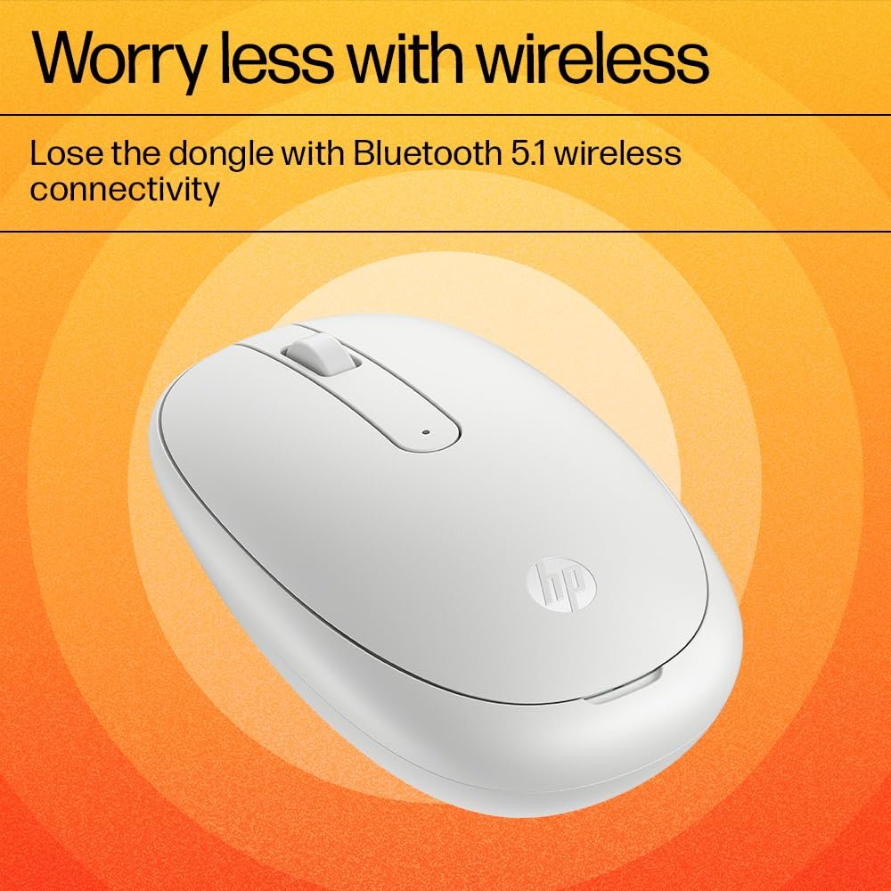 HP 240 Lunar White Bluetooth Mouse/Bluetooth® 5.1 connection/15 Month battery/1600 dpi Optical Sensor/Sleek and ambidextrous Design - Image 5