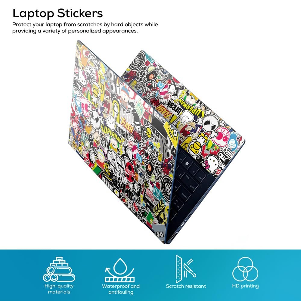 GTA, Eat Sleep Top+Wrist Pad Vinyl Laptop Skin/Sticker/Cover Upto 15.6 Inches Laptops Laminated-Removable-HD Quality Compatible for Hp-Dell-Sony-Lenovo-Asus etc.(15x10 Inches) - Image 2