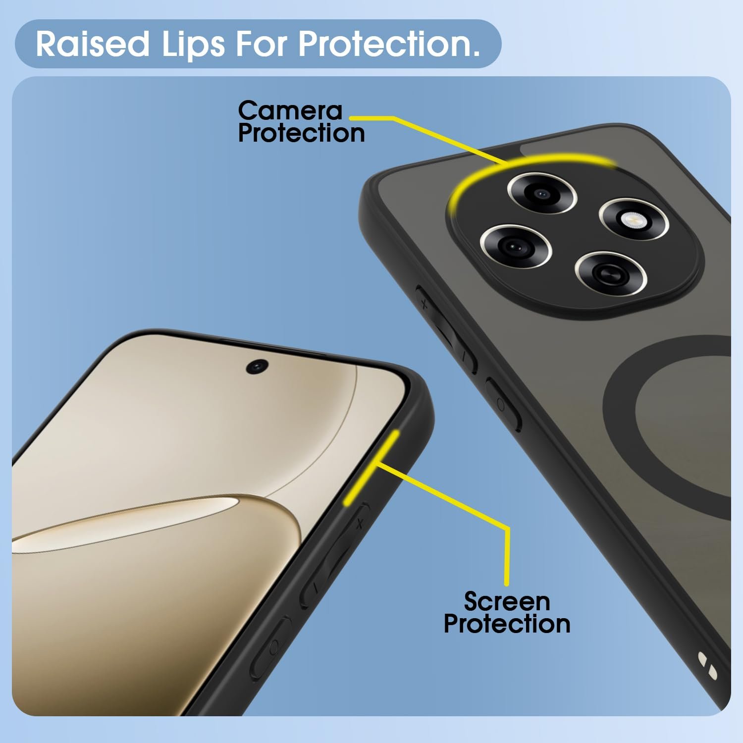 Pikkme Back Cover for Oppo F31 Pro 5G Compatible with Mag-Safe Smoke Back | Shockproof Design | Hard Transparent Back Case (Black Smoke Mag-Safe) - Image 4