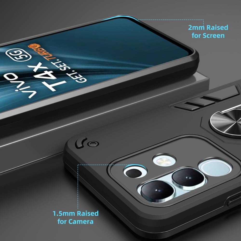 NDCOM for Vivo T4x 5G Back Cover | Premium Protection Case for vivo iQOO Z10x Back Cover | Shockproof Ring Holder Case - Image 6