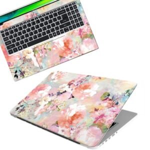 Floral D7 Full Body Vinyl Laptop Skin/Sticker/Cover Upto 15.6 Inches Laptops Laminated-Removable-HD Quality Compatible for Hp-Dell-Sony-Lenovo-Asus etc.(15x10 Inches)