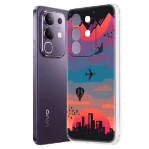 Fashionury Designer Soft Back Cover Case Compatible for Vivo T4x 5G, Printed,Transparent,Flexible, Silicon for Vivo T4x 5G -D1153