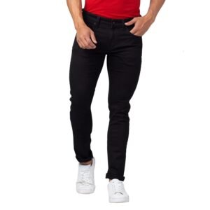 Spykar Men Black Cotton Slim Fit Narrow Length Jeans (Skinny)