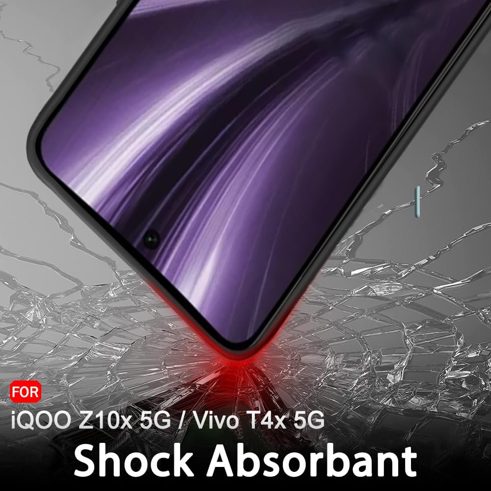 TheGiftKart Sleek Back Cover Case for iQOO Z10x 5G / Vivo T4x 5G | Slim Fit Protective Design | Ultra Matte Finish | Camera Protection Bump | Soft Silicon Back Cover Case (Silicone, Black) - Image 4