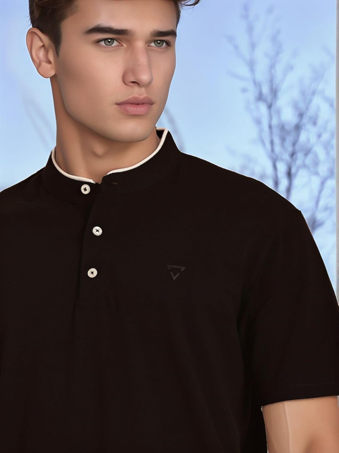 Thomas Scott Men's | Regular Fit | Short Sleeves | Mandarin Collar | Knitted Fabric | T-Shirt | for Men - Image 7