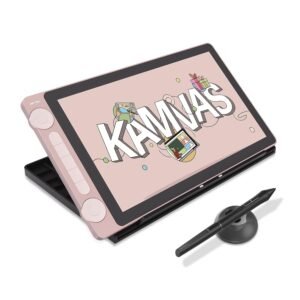 2024 HUION Kamvas 13 (Gen 3) Drawing Tablet with Screen,13.3" Full-Laminated Art Tablet with Anti-Sparkle Canvas Glass 99% sRGB, PenTech 4.0, 16384 Pen Pressure Dual Dial for PC, Mac, Android (Pink)