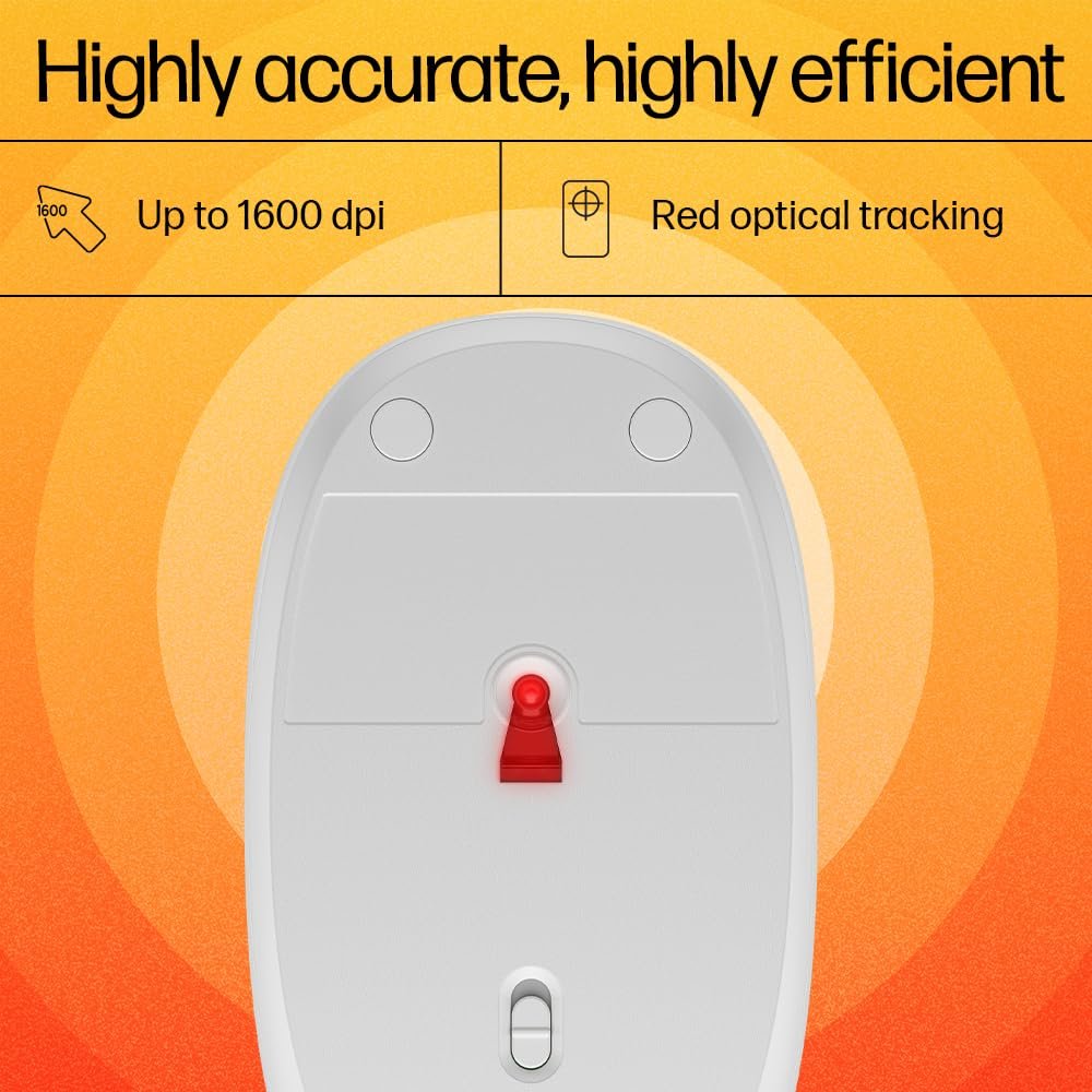HP 240 Lunar White Bluetooth Mouse/Bluetooth® 5.1 connection/15 Month battery/1600 dpi Optical Sensor/Sleek and ambidextrous Design - Image 6