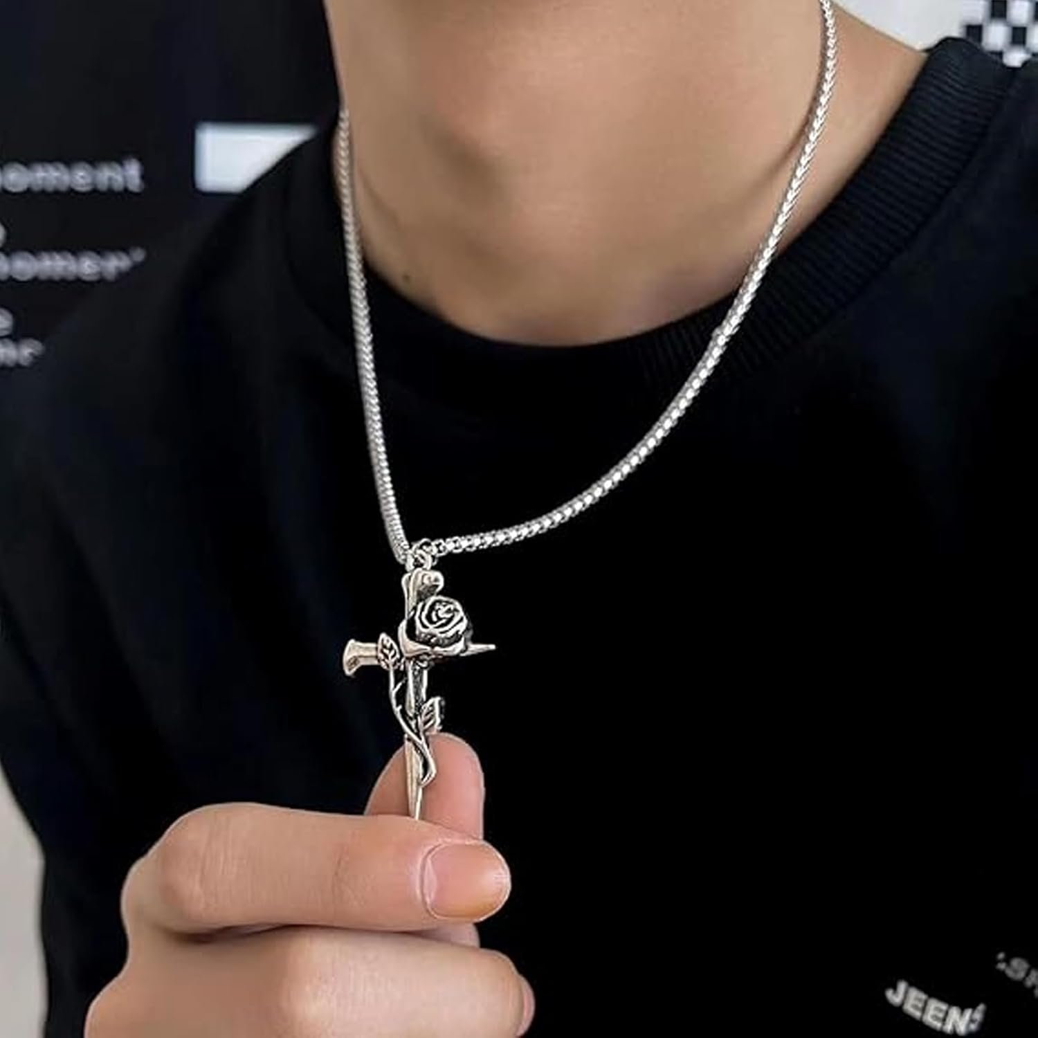 2 Pieces Cross Chain for Men, Holy Cross Jesus Chain for Men, Christian Chains for Man, Fashion Gift for Husband, Boyfriend, Anniversary (Silvery) - Image 5