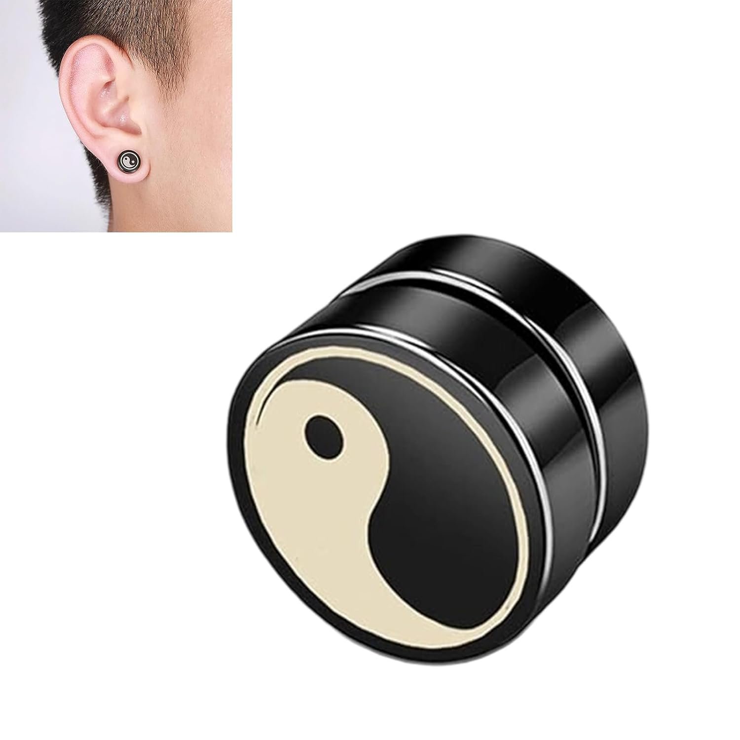Magnetic Earrings, Non Piercing Earrings for Men and Women, Stylish Magnetic Studs for Sensitive Skin, Fashion Accessories for men and Special Occasions, 10x10mm Metal Design - Image 5