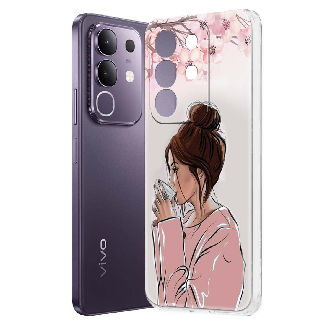 Fashionury Designer Soft Back Cover Case Compatible for Vivo T4x 5G, Printed,Transparent,Flexible, Silicon for Vivo T4x 5G -D0052