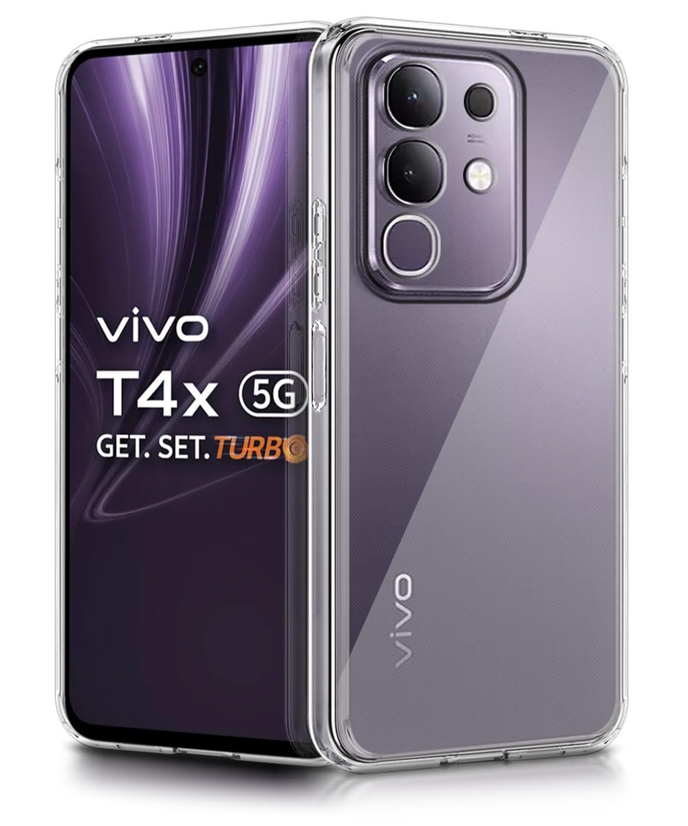 WOW IMAGINE Transparent Back Cover Case for Vivo T4x 5G | iQoo Z10x 5G | Vivo Y31 Pro 5G Raised Bumps for Full Device & Camera Protection Shockproof TPU Silicone Back Case Mobile Cover – Transparent