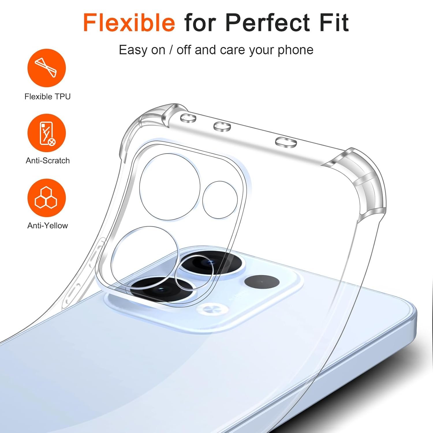 Lustree Plain Flexible Bumper Exclusive Transparent Shockproof Silicone Protective Back Cover for Oppo F31 5G - Transparent - Image 5