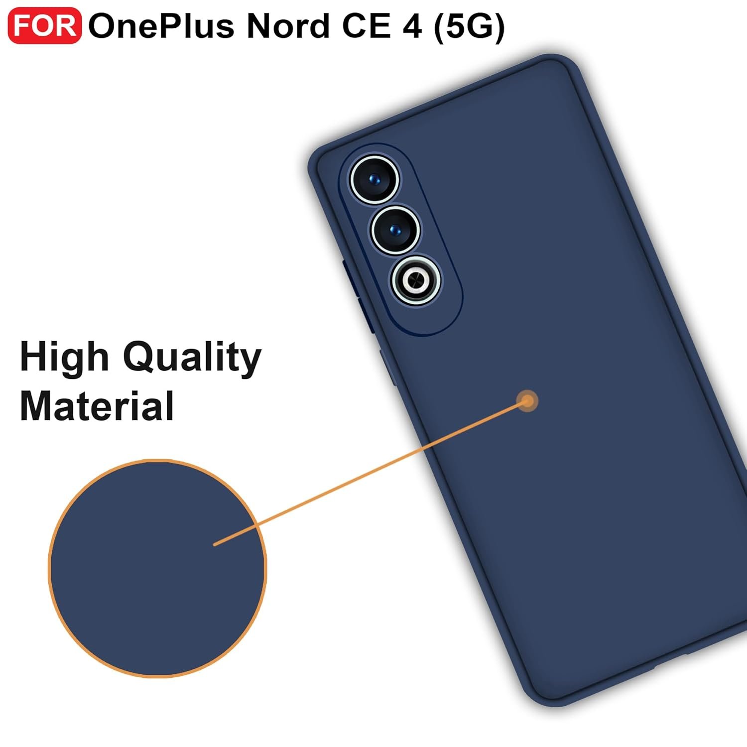 CEDO OnePlus Nord CE4 / CE 4 (5G) Back Cover | Camera Bump Protection & Inner Velvet Fabric Lining | Ultra Slim Matte Soft Rubberised Case Cover (Blue) - Image 5