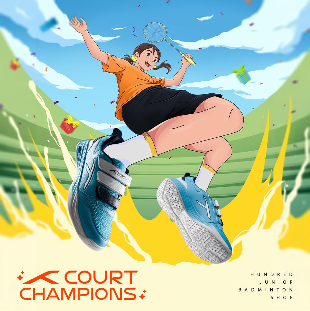Hundred Court Champions Unisex Non-Marking Court Shoes | Badminton, Pickleball, Table Tennis & Other Indoor Sports | Lightweight, Cushioned Grip - Image 2