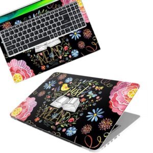 Floral/Flower Quote D17 Pattern Full Body Vinyl Laptop Skin/Sticker/Cover Upto 15.6 Inches Laptops Laminated-Removable-HD Quality Compatible for Hp-Dell-Sony-Lenovo-Asus etc.(15x10 Inches)