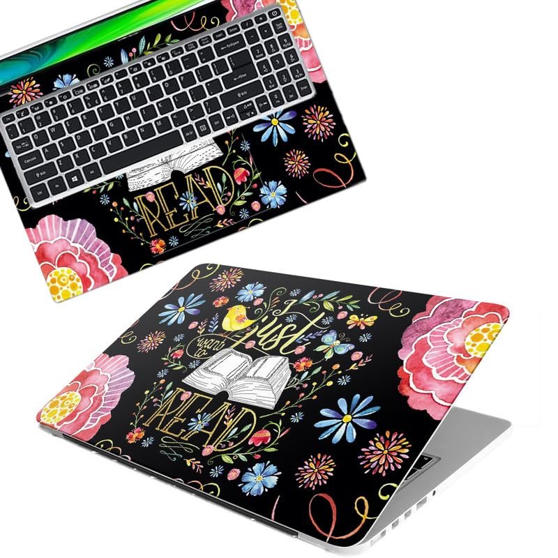 Floral/Flower Quote D17 Pattern Full Body Vinyl Laptop Skin/Sticker/Cover Upto 15.6 Inches Laptops Laminated-Removable-HD Quality Compatible for Hp-Dell-Sony-Lenovo-Asus etc.(15x10 Inches)