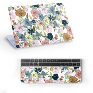 Floral D39 Top+Wrist Pad Vinyl Laptop Skin/Sticker/Cover for 14 Inches Laptops Laminated-Removable-HD Quality Compatible for Hp-Dell-Sony-Lenovo-Asus etc.(13.8x9.6 Inches)