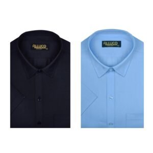 Men’s Cotton Half Sleeves Regular Fit Plain Solid Formal Shirt