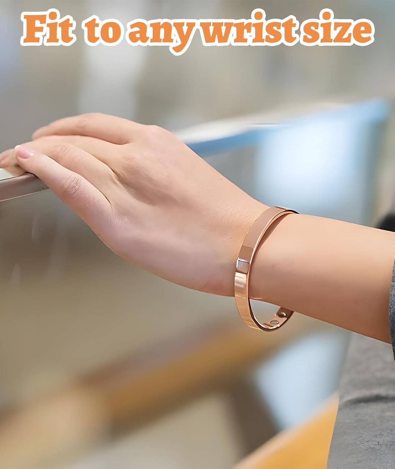 New Upgrades in 2025 2 Pcs Copper Bracelet for Men and Women 99.9% Pure Copper Bangle 7.5in Adjustable for Arthritis with 6 Magnets for Effective Joint Pain Relief, Arthritis, RSI, Carpal Tunnel - Image 6