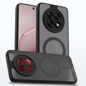 Pikkme Back Cover for Oppo F31 Pro Plus 5G Compatible with Mag-Safe Smoke Back | Shockproof Design | Hard Transparent Back Case (Black Smoke Mag-Safe)