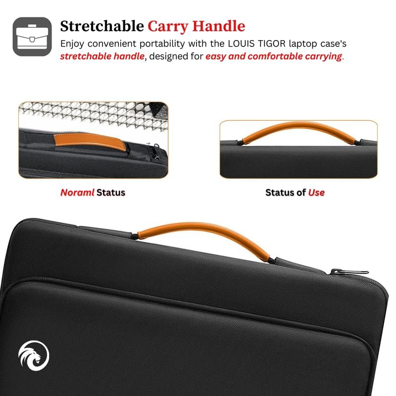 13.3-" Laptop Sleeve Bag, Waterproof Case for MacBook Pro, Surface Laptop, ASUS VivoBook, Surface Book, Premium Protective Cover for Business and Travel - Black -Single Pocket - Image 4