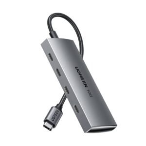 UGREEN USB C Hub Aluminum, 10Gbps Type C Splitter with 4 USB C 3.2 Gen 2 Data Ports, High Speed Multiport Adapter Expander for PC Laptop MacBook Pro, iMac, iPad Air, iPhone 17/16, Galaxy S24, and More