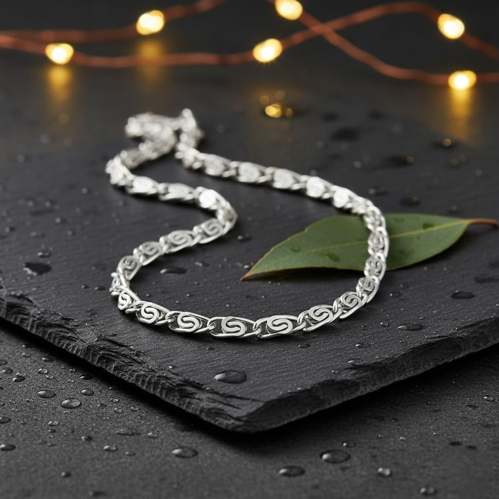 Men's 3mm Stainless Steel S-Link Chain Necklace - Durable, Polished, and Tarnish-Resistant