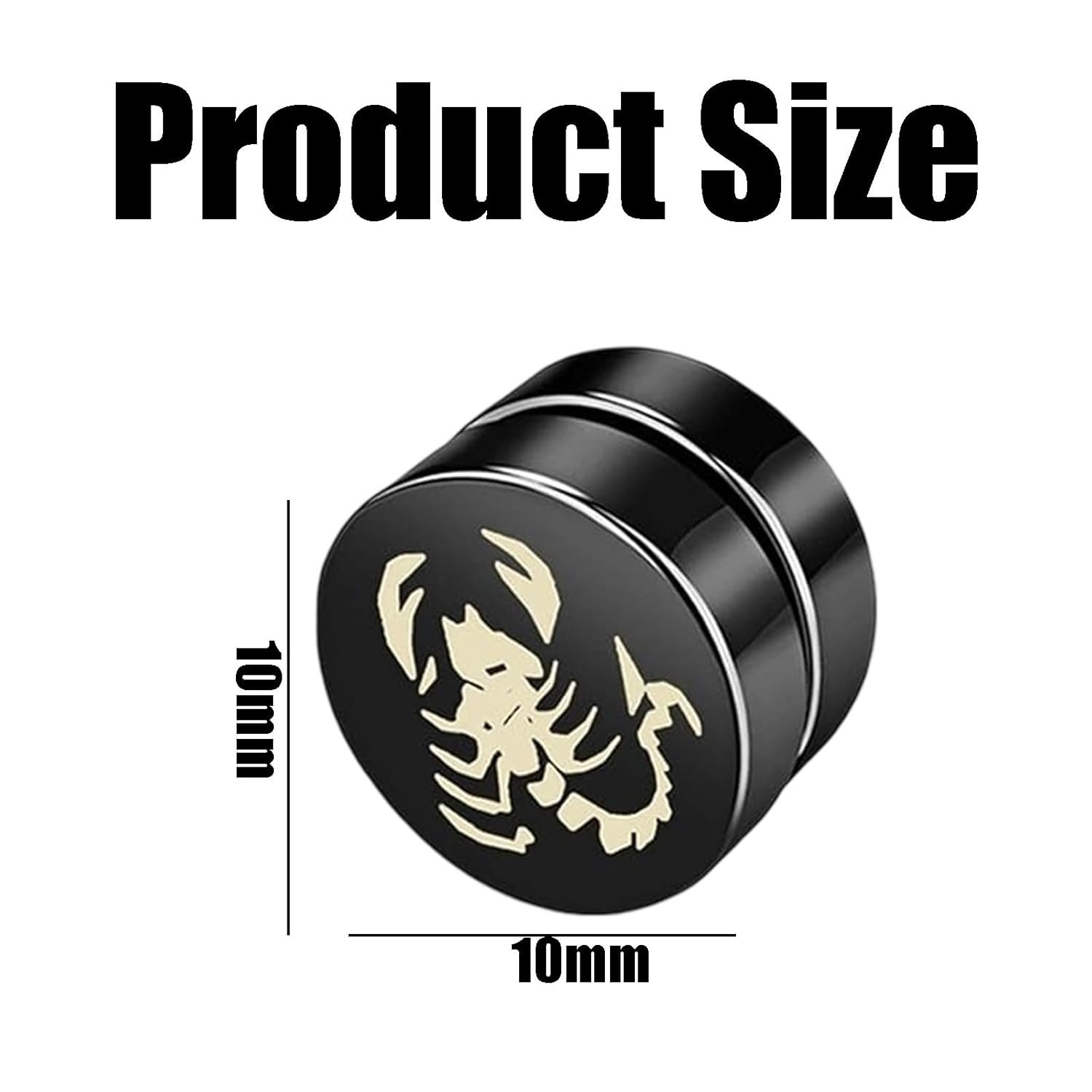 Magnetic Earrings for Men, Non Piercing Ear Studs for Sensitive Ears, Stylish Magnetic Earrings for Men and Boys, Fashion Accessories for men and Special Occasions, 10x10mm Metal - Image 3