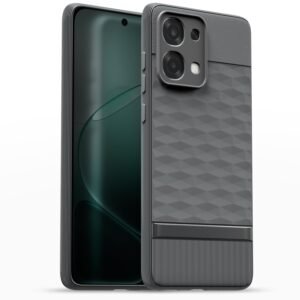 Pikkme Back Cover for Oppo F31 5G Camera Protection 3D Hexa Cube Design Silicone Protective Bumper Case (Grey)